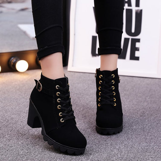 Stylish Strap Fusion Ankle Boots