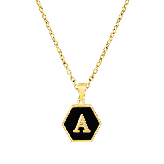 Personalised Hexagonal Letter Necklace